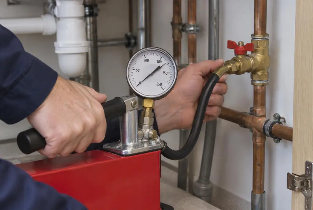Lekdetectie Ridderkerk – druktest op een waterleiding met een manometer