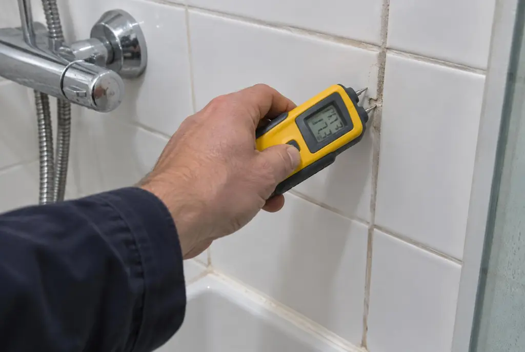 Lekdetectie Ridderkerk – vochtmeter op badkamertegels bij de douche